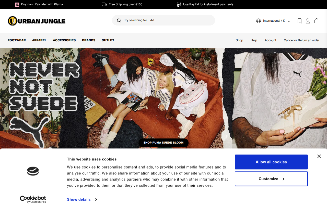 Screenshot van urbanjunglestore.com