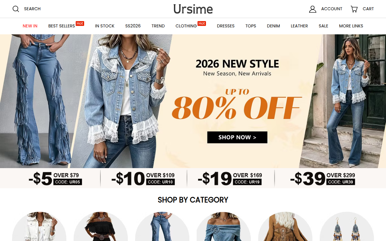Screenshot van ursime.com