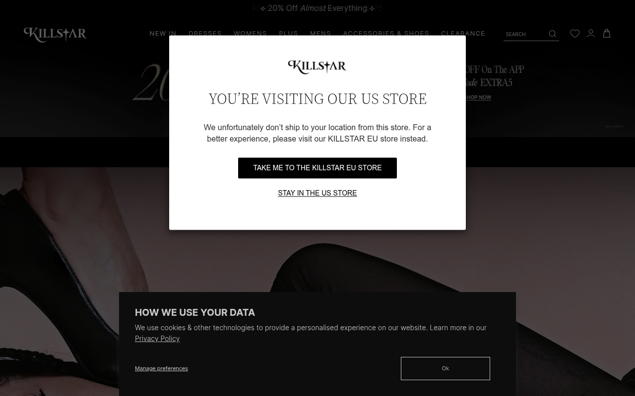 Screenshot van us.killstar.com