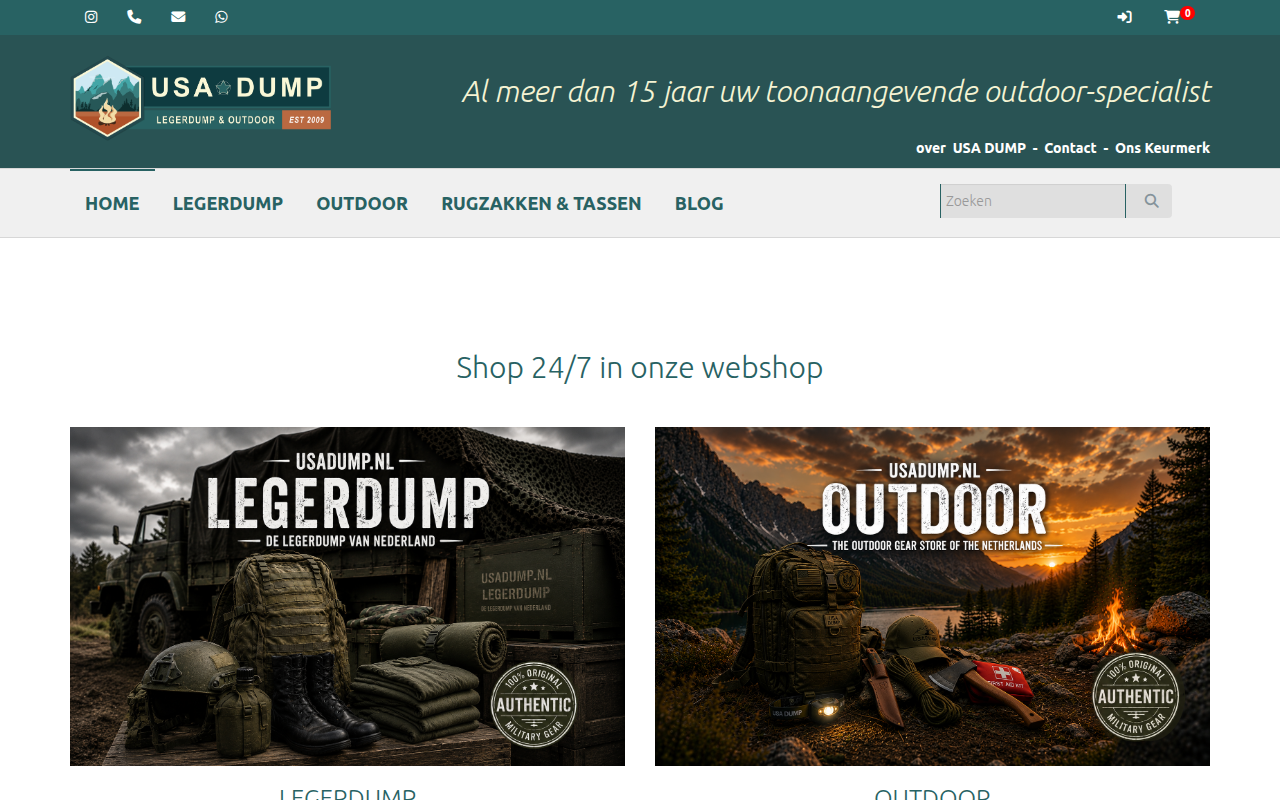 Screenshot van usadump.nl