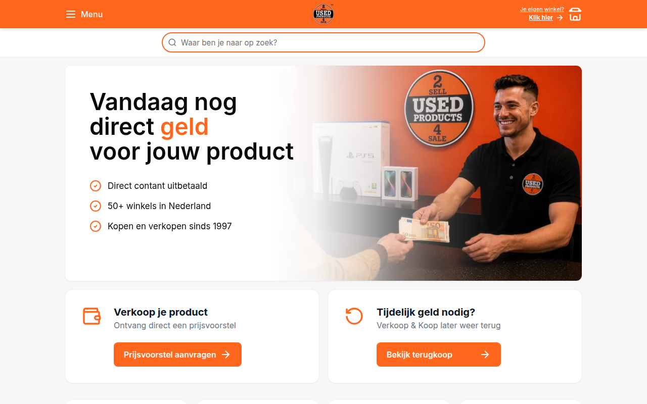 Screenshot van usedproducts.nl