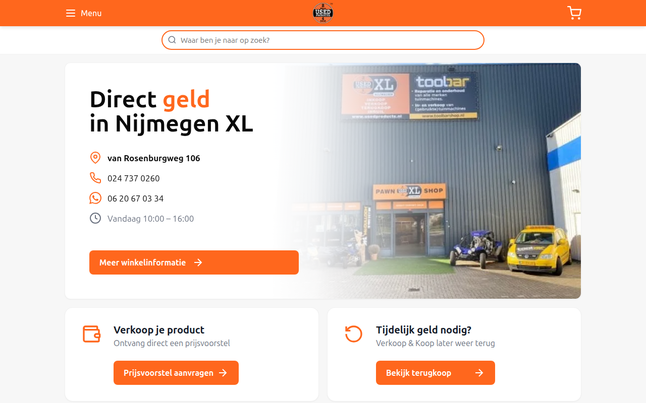 Screenshot van usedproductsnijmegen.nl