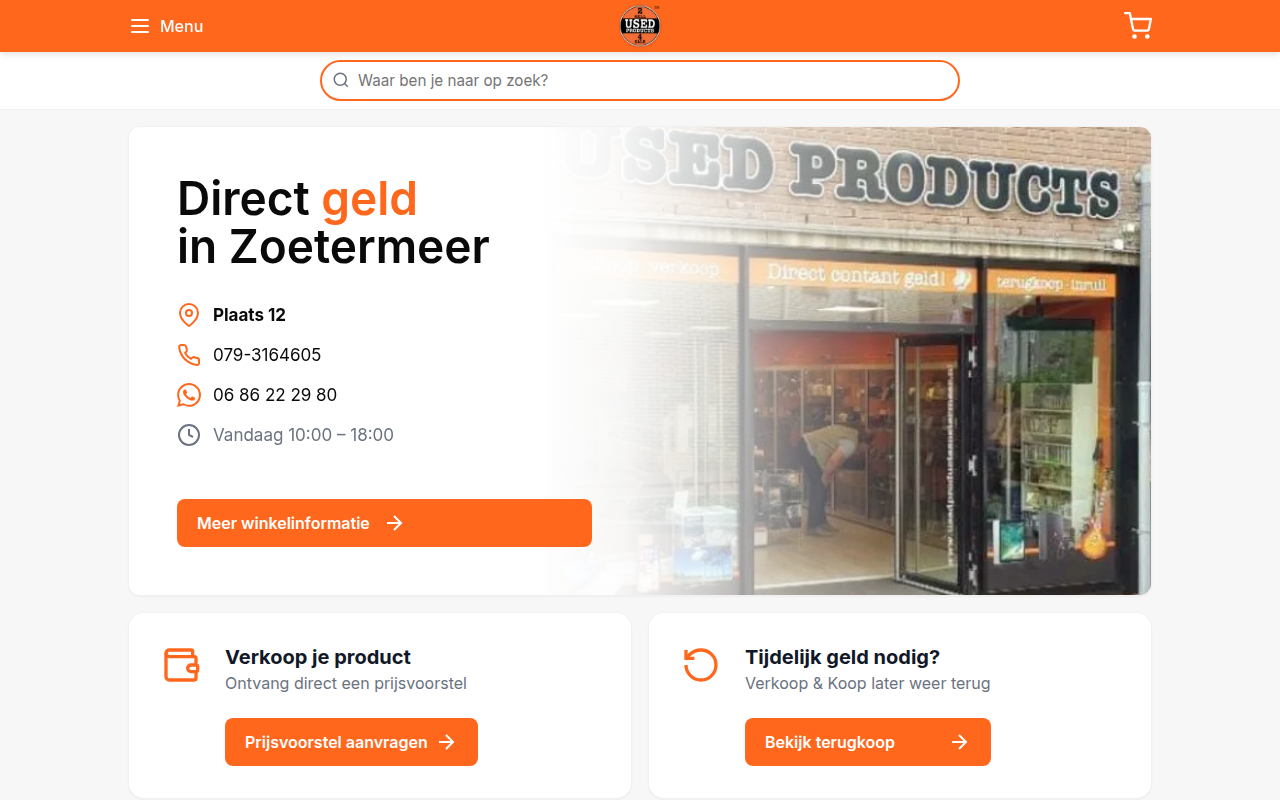 Screenshot van usedproductszoetermeer.nl