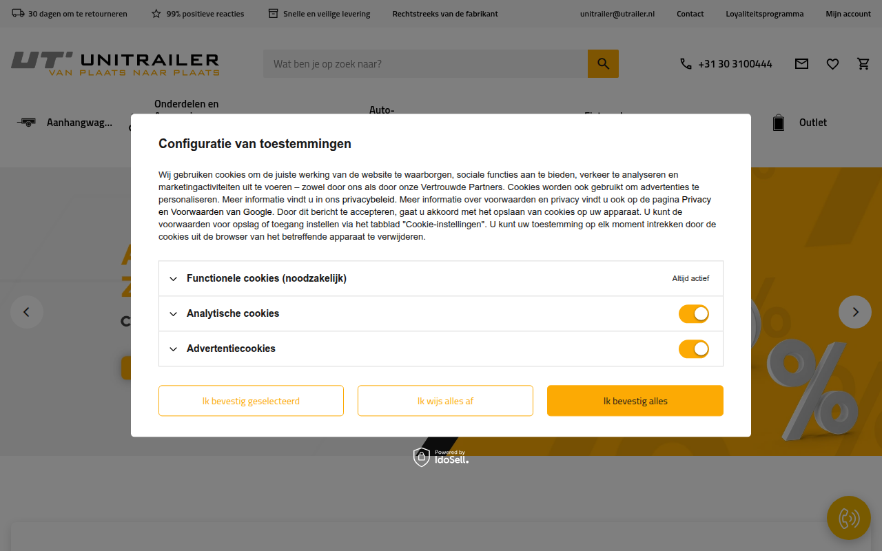 Screenshot van utrailer.nl