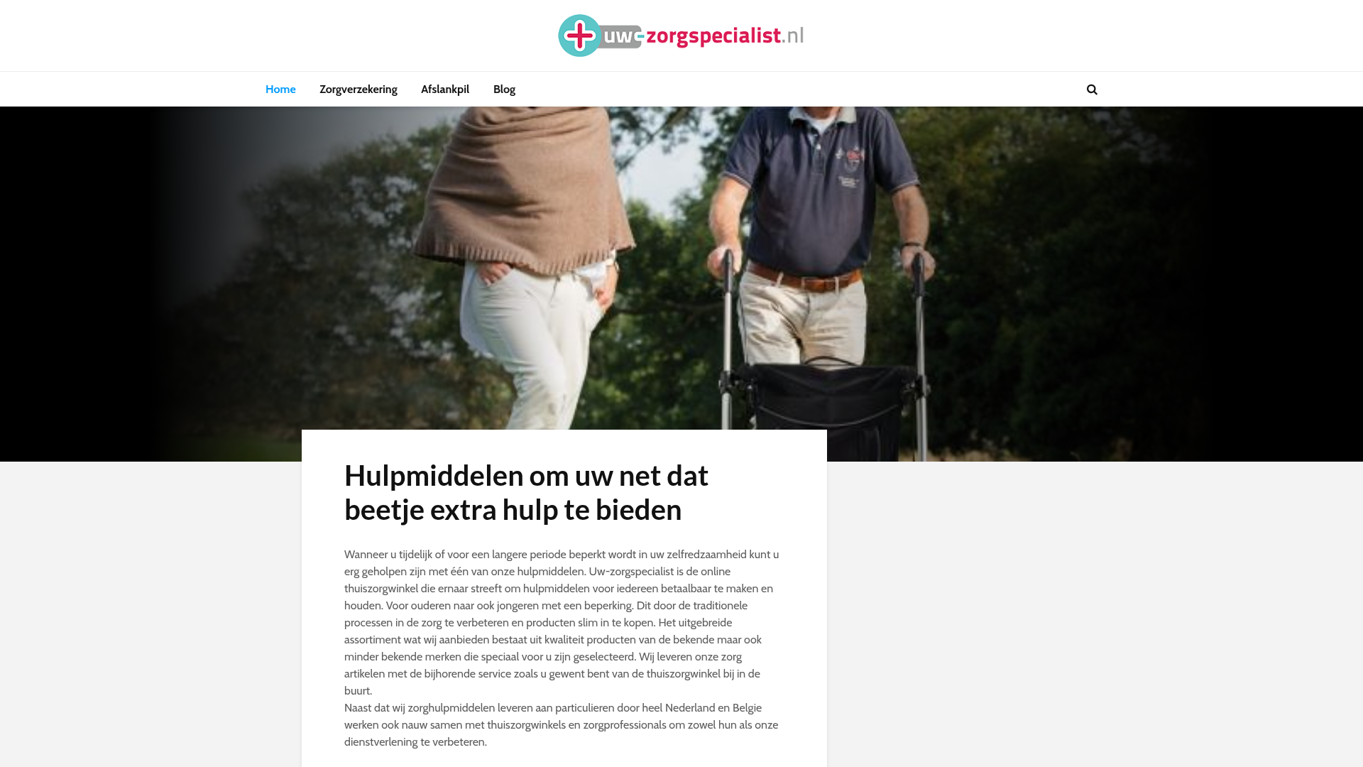 Screenshot van uw-zorgspecialist.nl