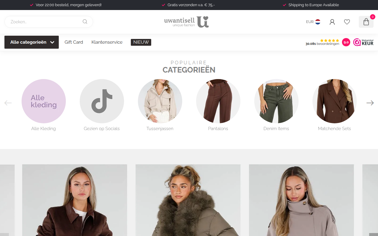 Screenshot van uwantisell.nl