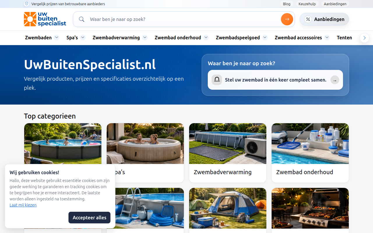 Screenshot van uwbuitenspecialist.nl