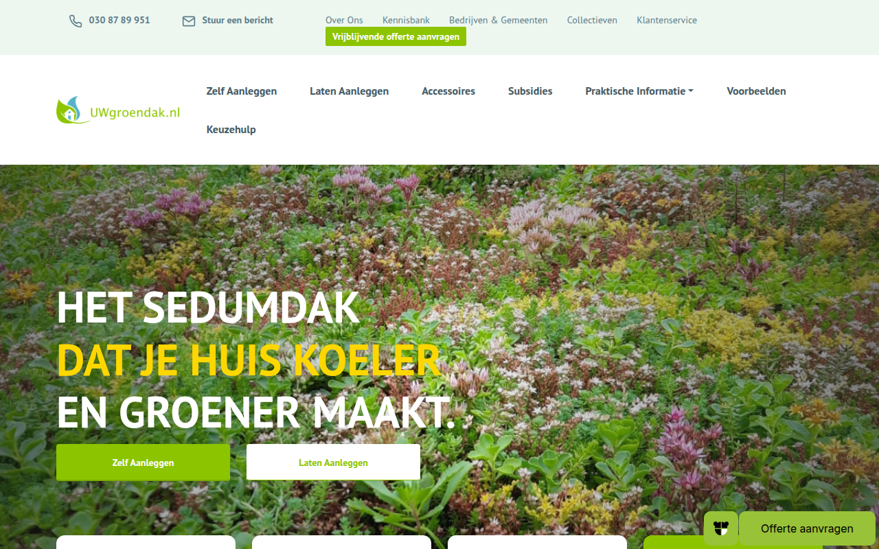 Screenshot van uwgroendak.nl