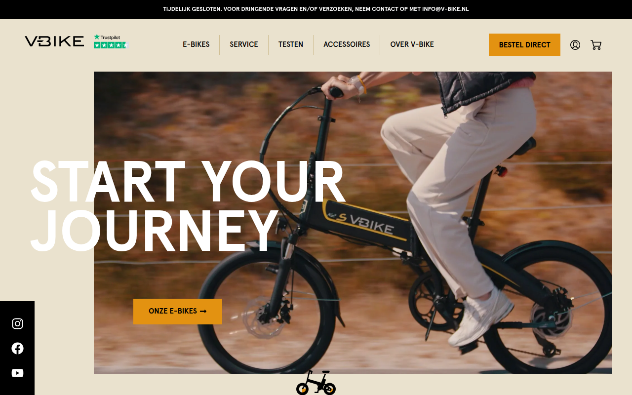 Screenshot van v-bike.nl