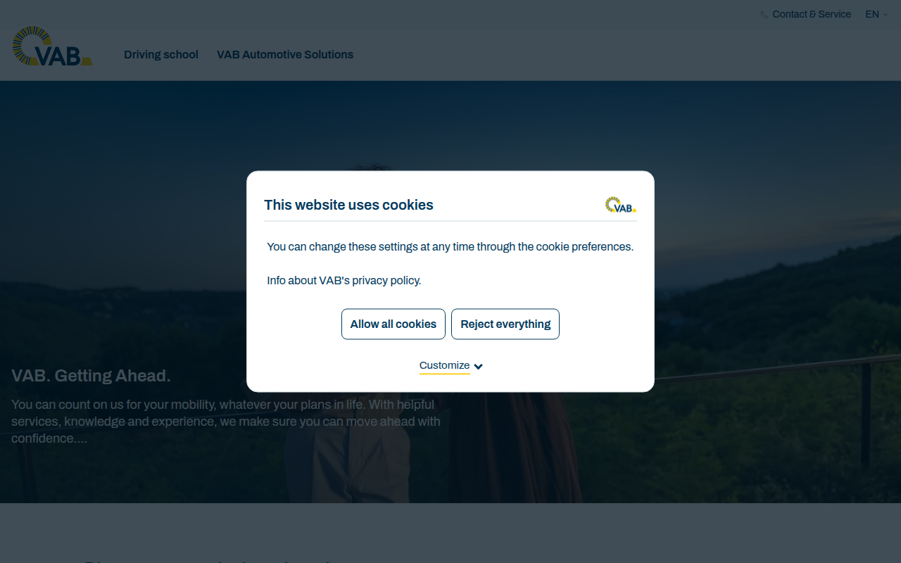 Screenshot van vab.be