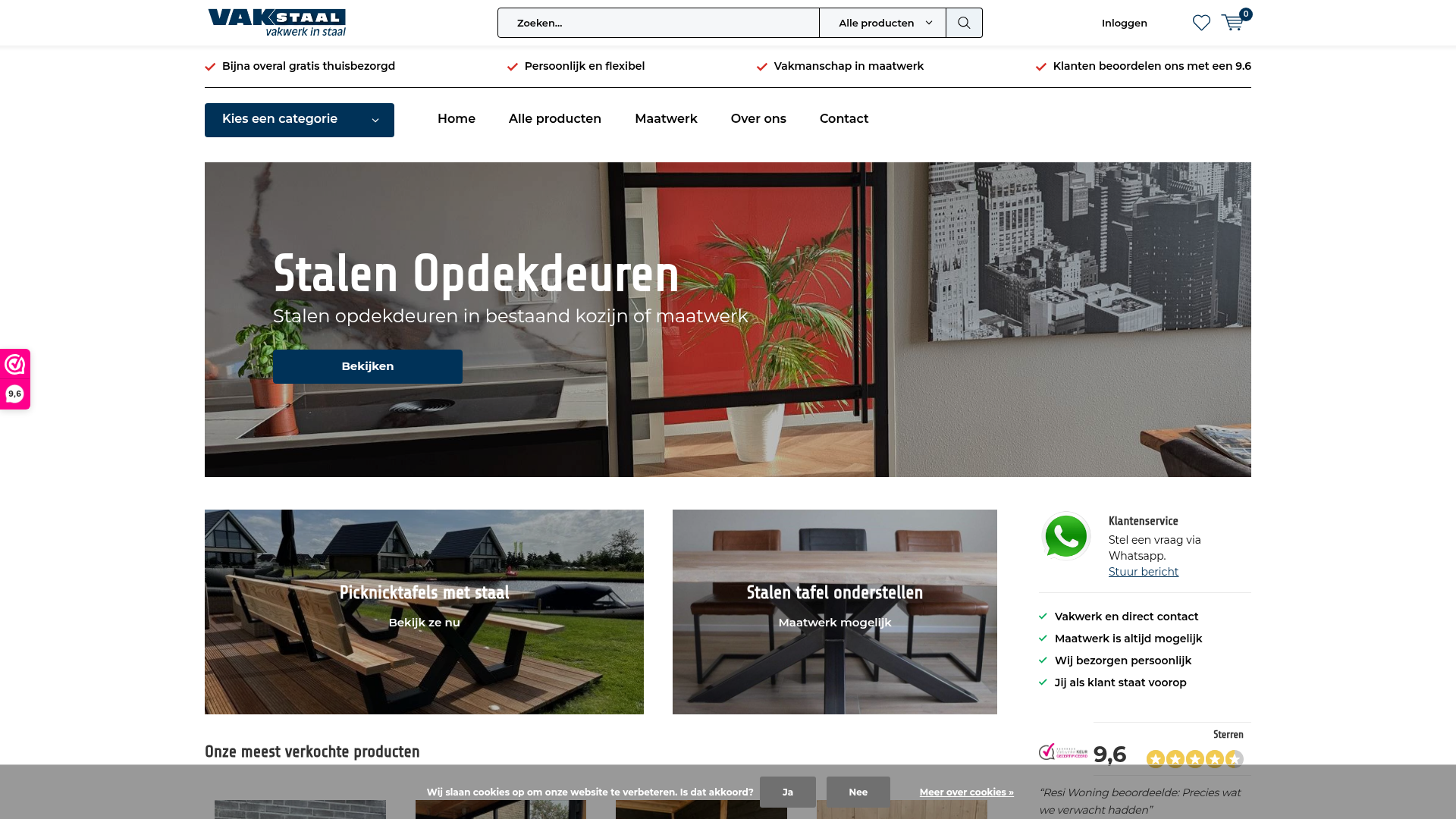 Screenshot van vakstaal.nl
