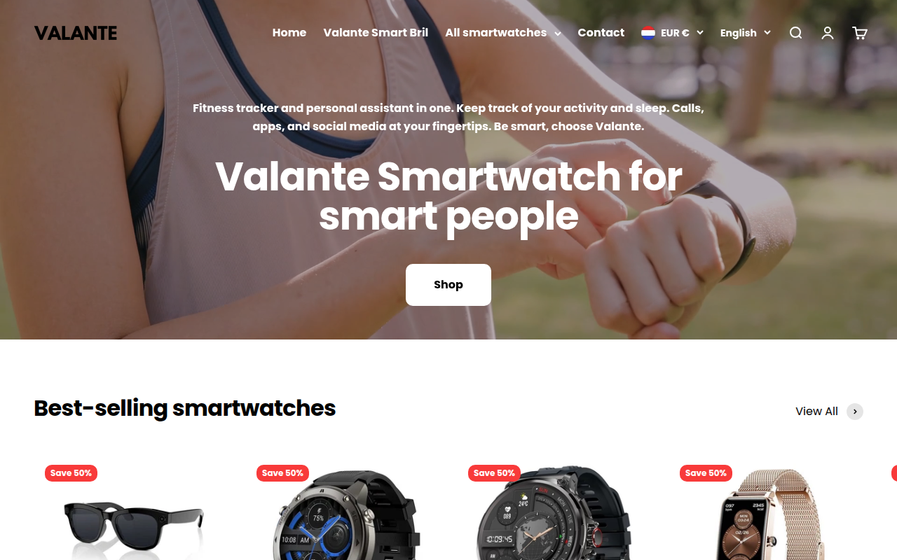 Screenshot van valante.nl