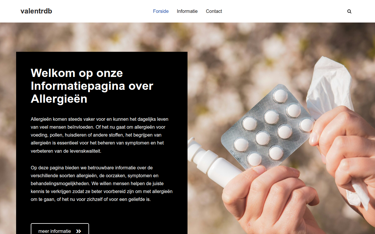 Screenshot van valentrdb.nl