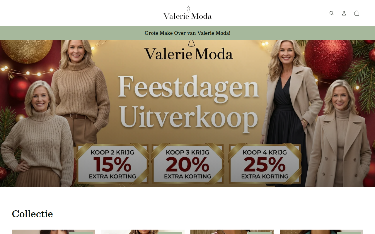 Screenshot van valeriemoda.nl