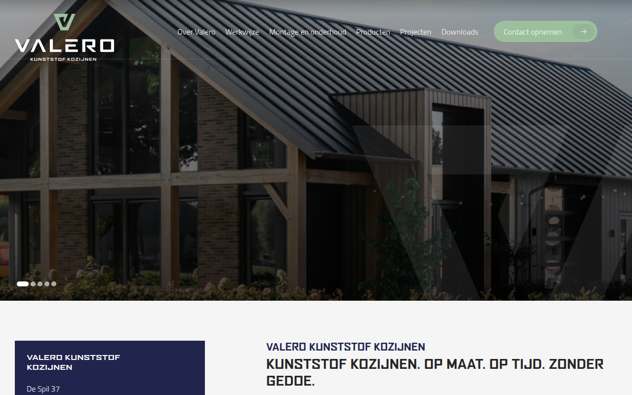 Screenshot van valero.nl
