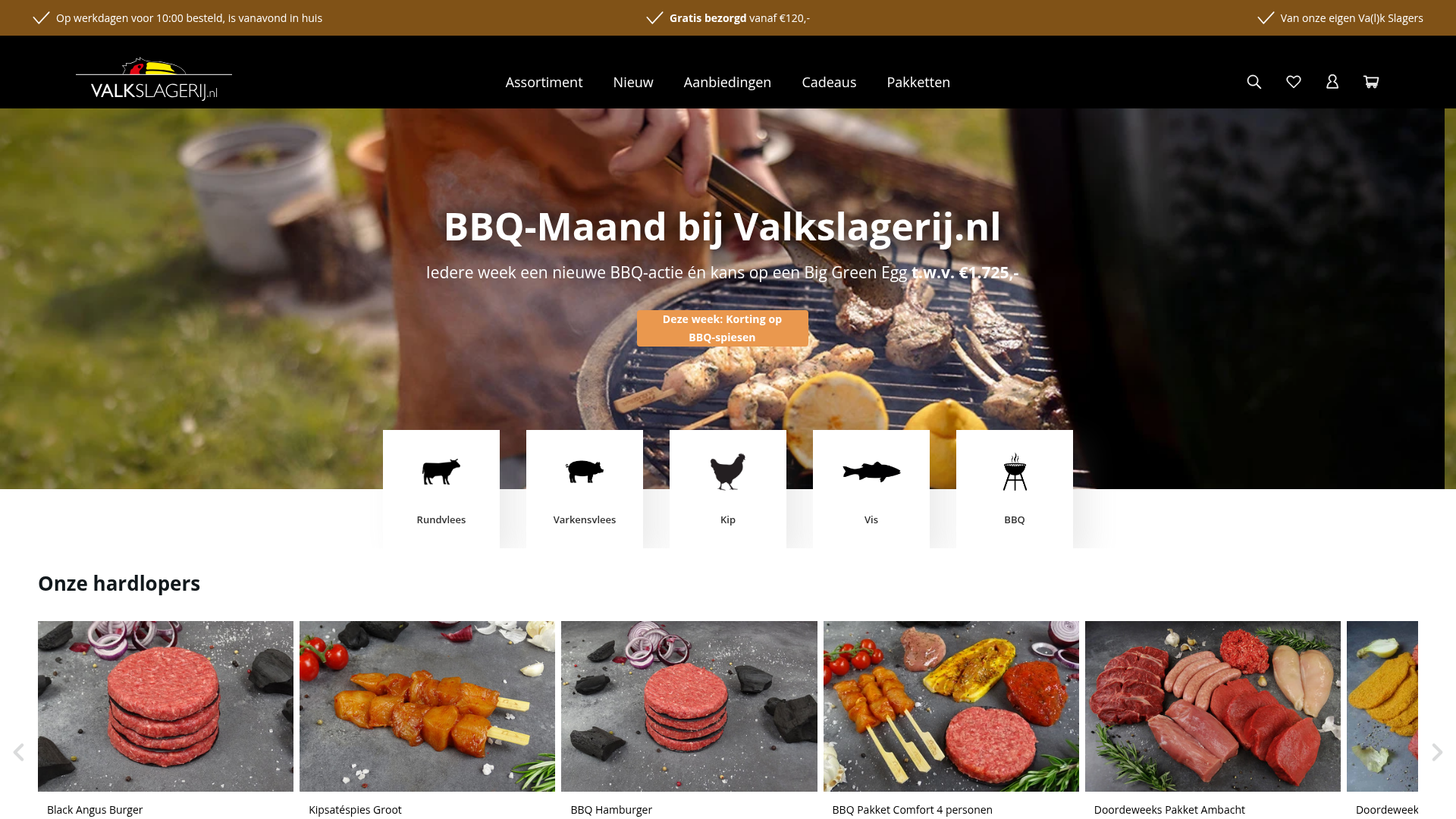 Screenshot van valkslagerij.nl