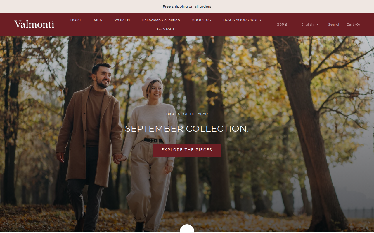 Screenshot van valmontimode.com