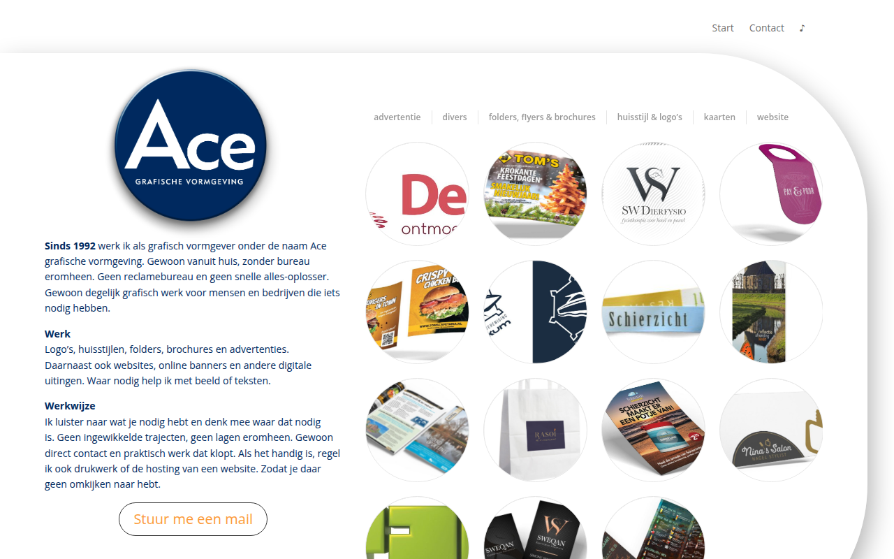 Screenshot van vanace.nl