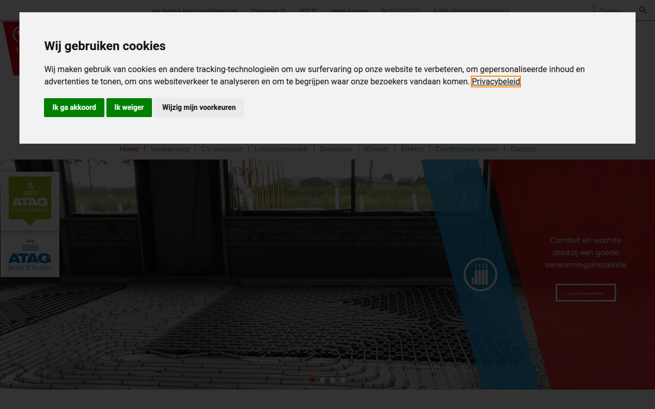 Screenshot van vanalphenenroest.nl