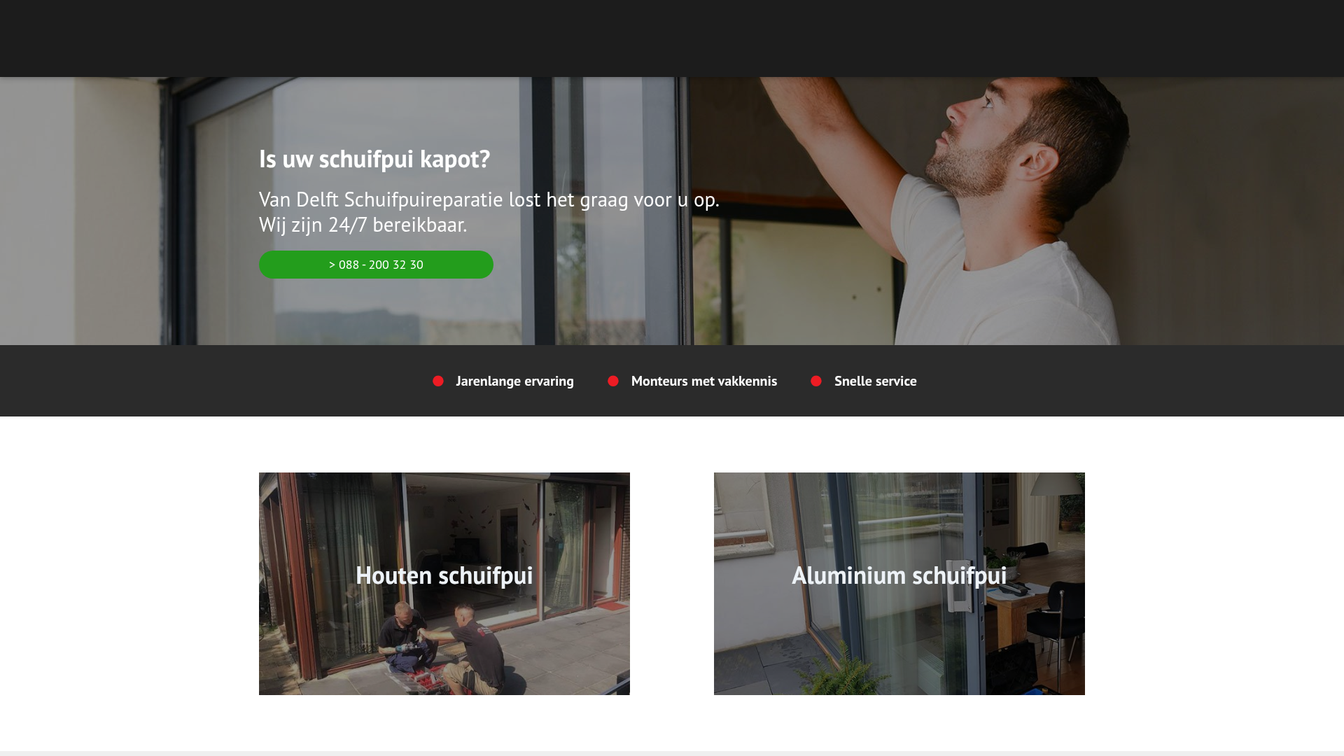 Screenshot van vandelftschuifpuireparatie.nl