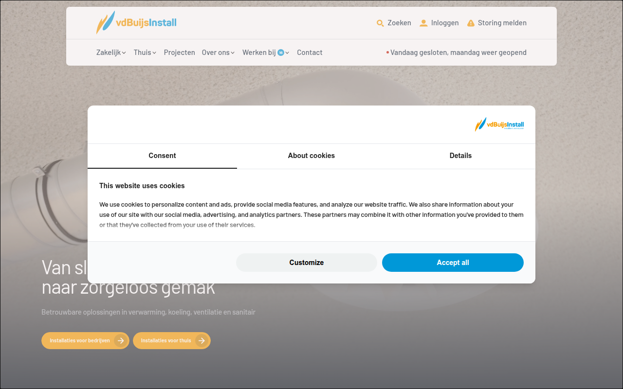 Screenshot van vandenbuijs.nl