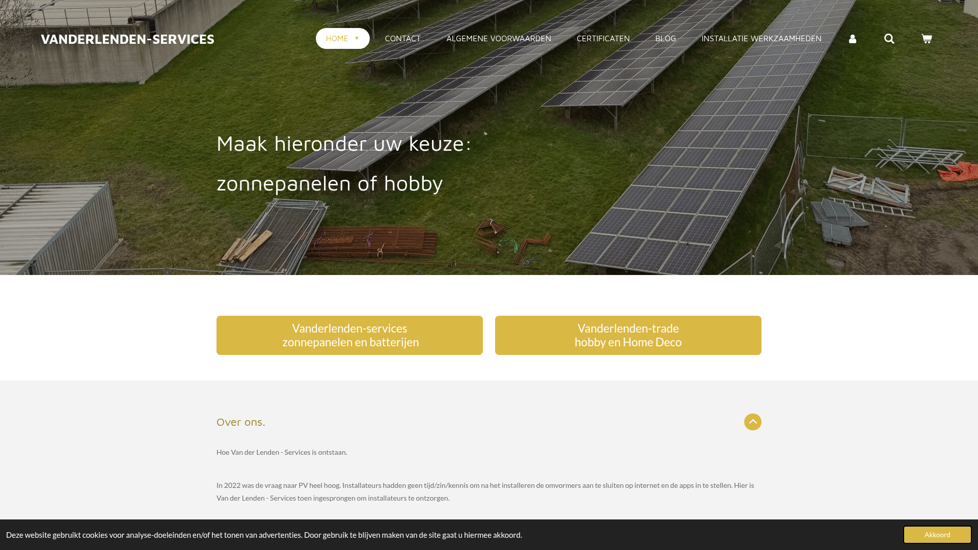 Screenshot van vanderlenden-services.nl