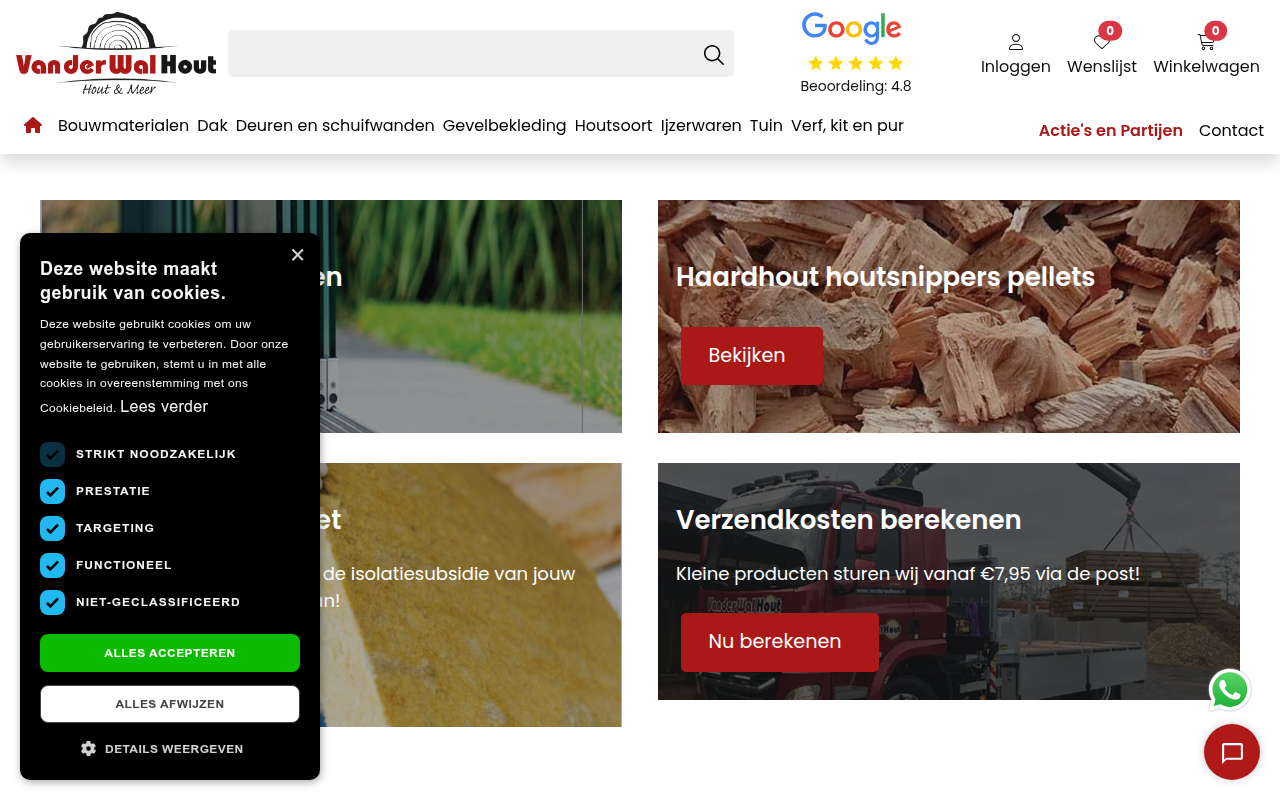 Screenshot van vanderwalhout.nl
