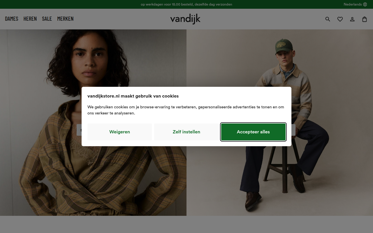 Screenshot van vandijkstore.nl