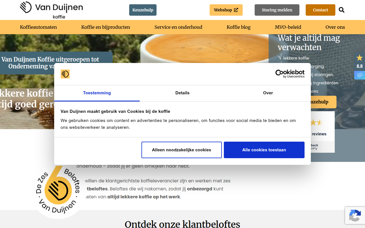 Screenshot van vanduijnen.nl