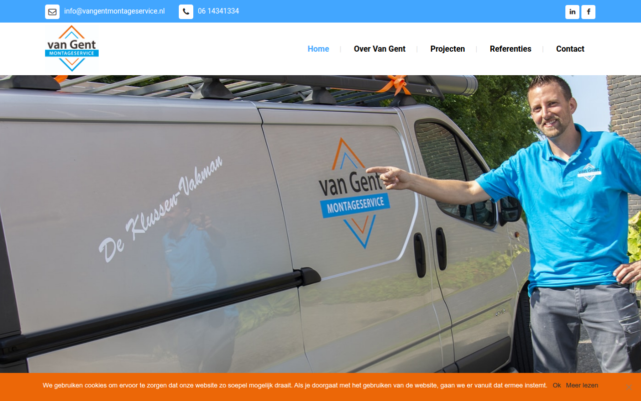 Screenshot van vangentmontageservice.nl