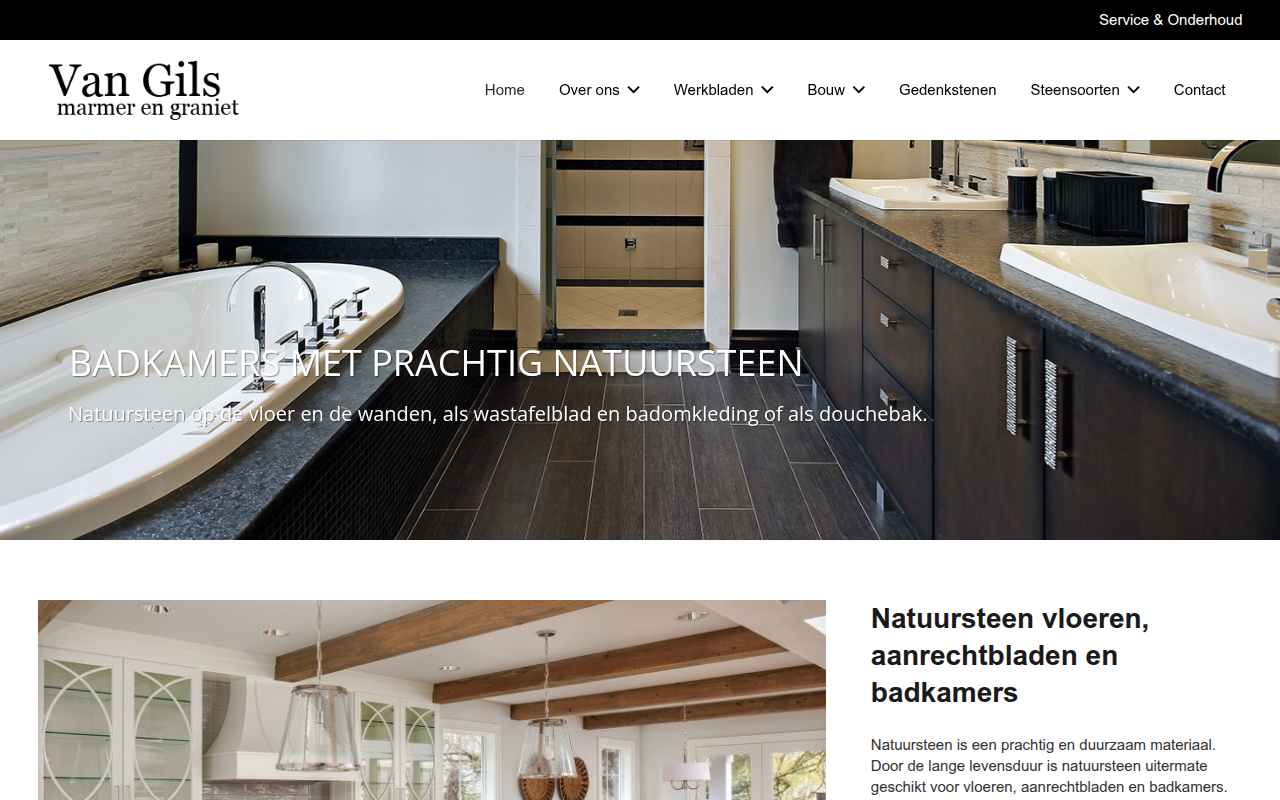 Screenshot van vangilsgraniet.nl