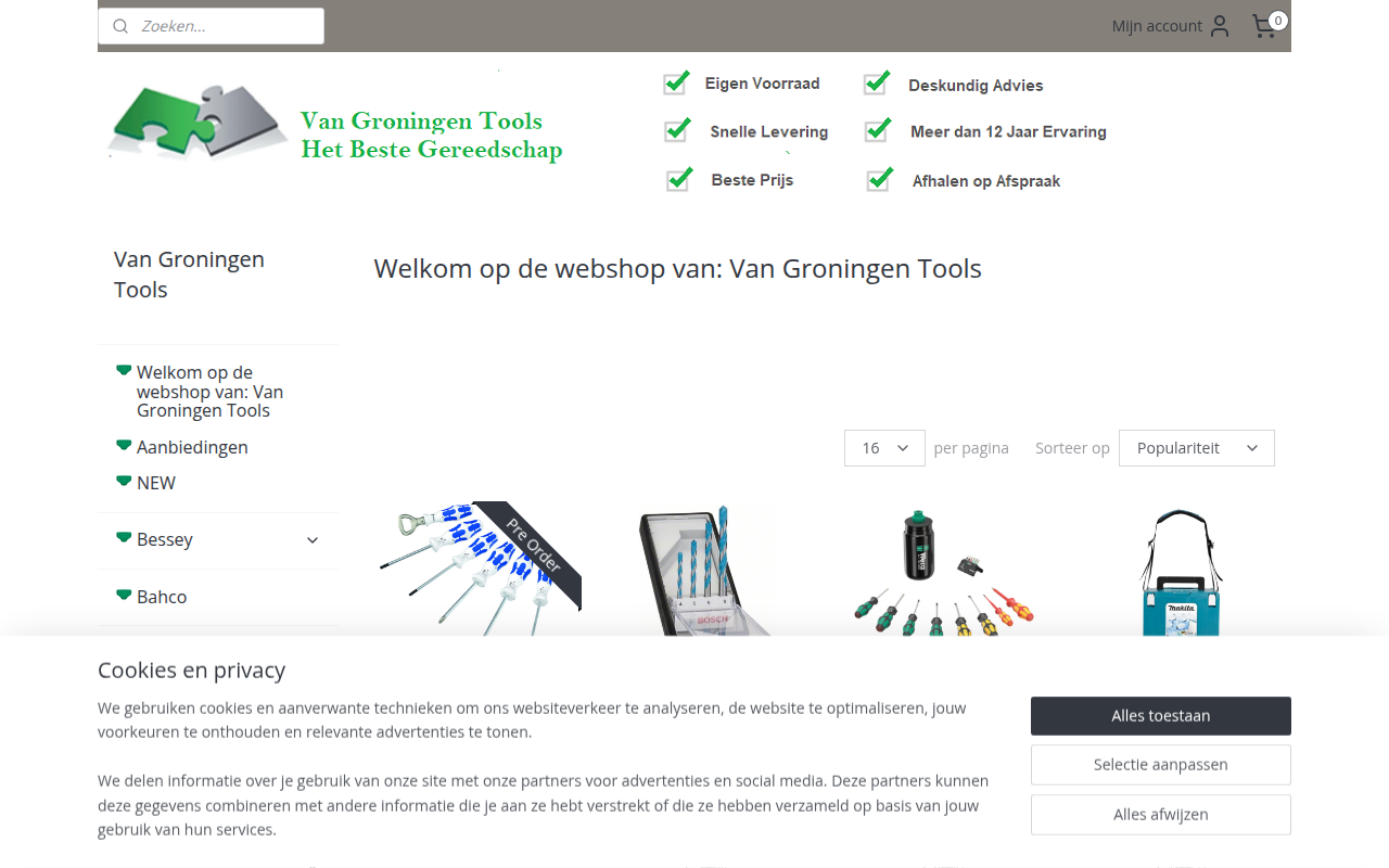 Screenshot van vangroningentools.nl