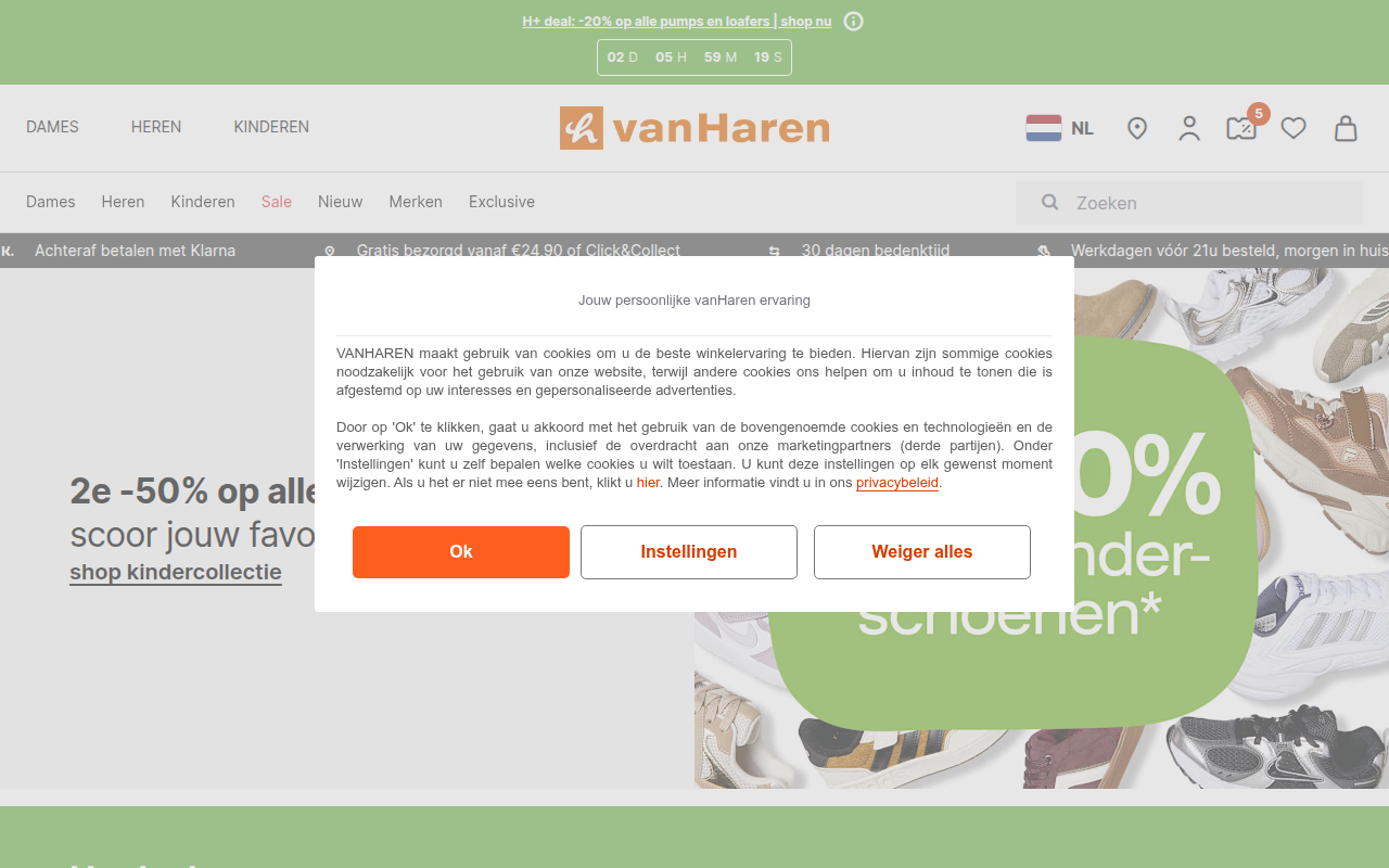 Screenshot van vanharen.nl