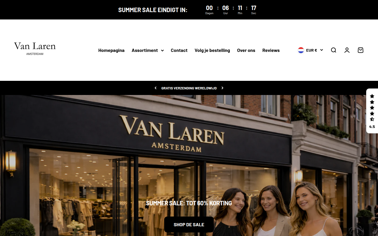 Screenshot van vanlaren-amsterdam.com