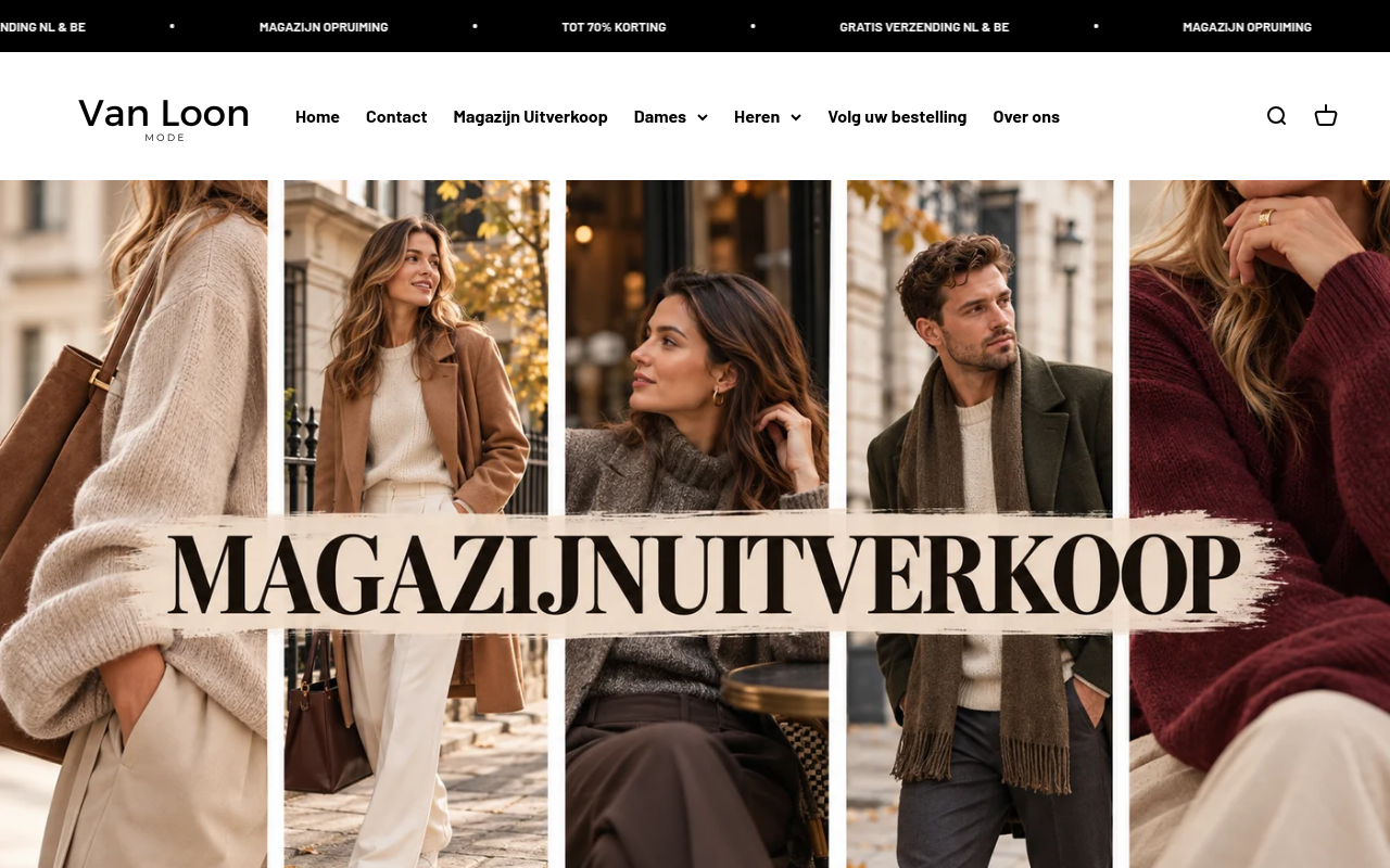 Screenshot van vanloon-mode.com