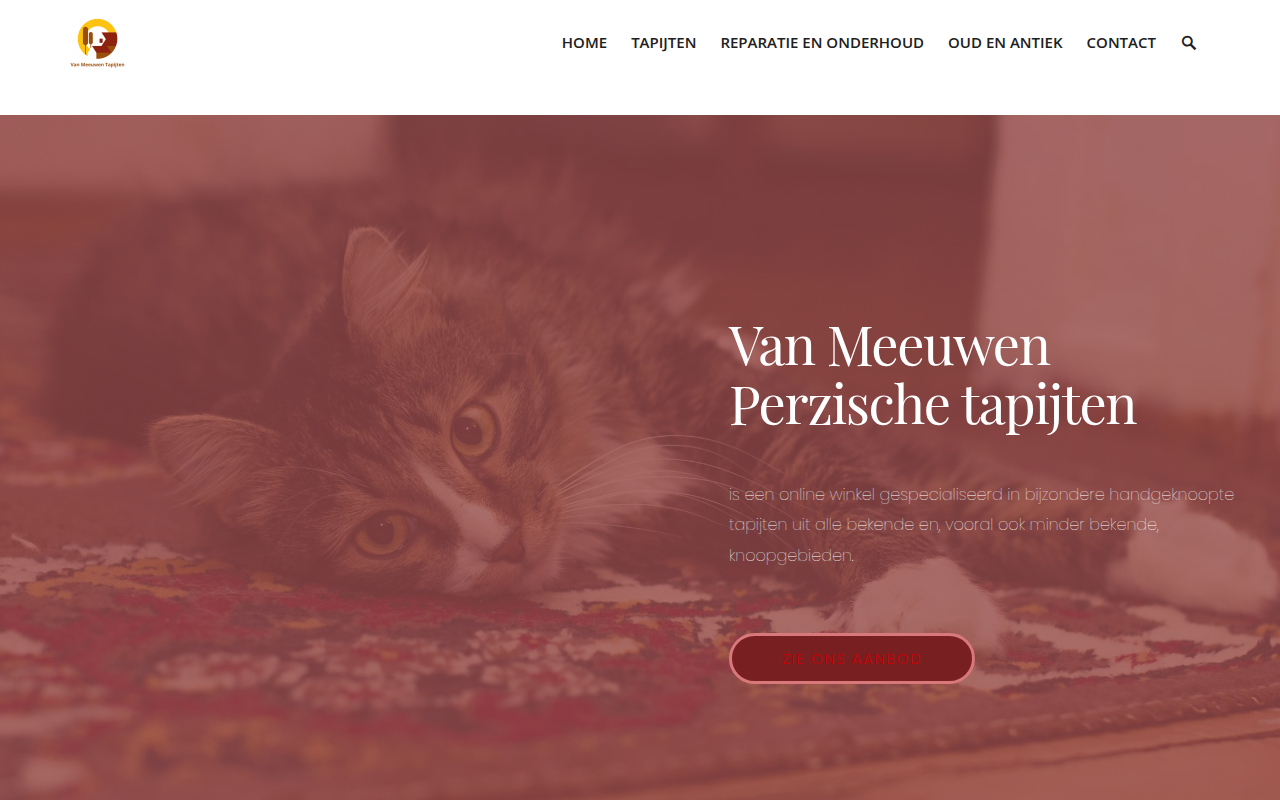 Screenshot van vanmeeuwentapijten.nl
