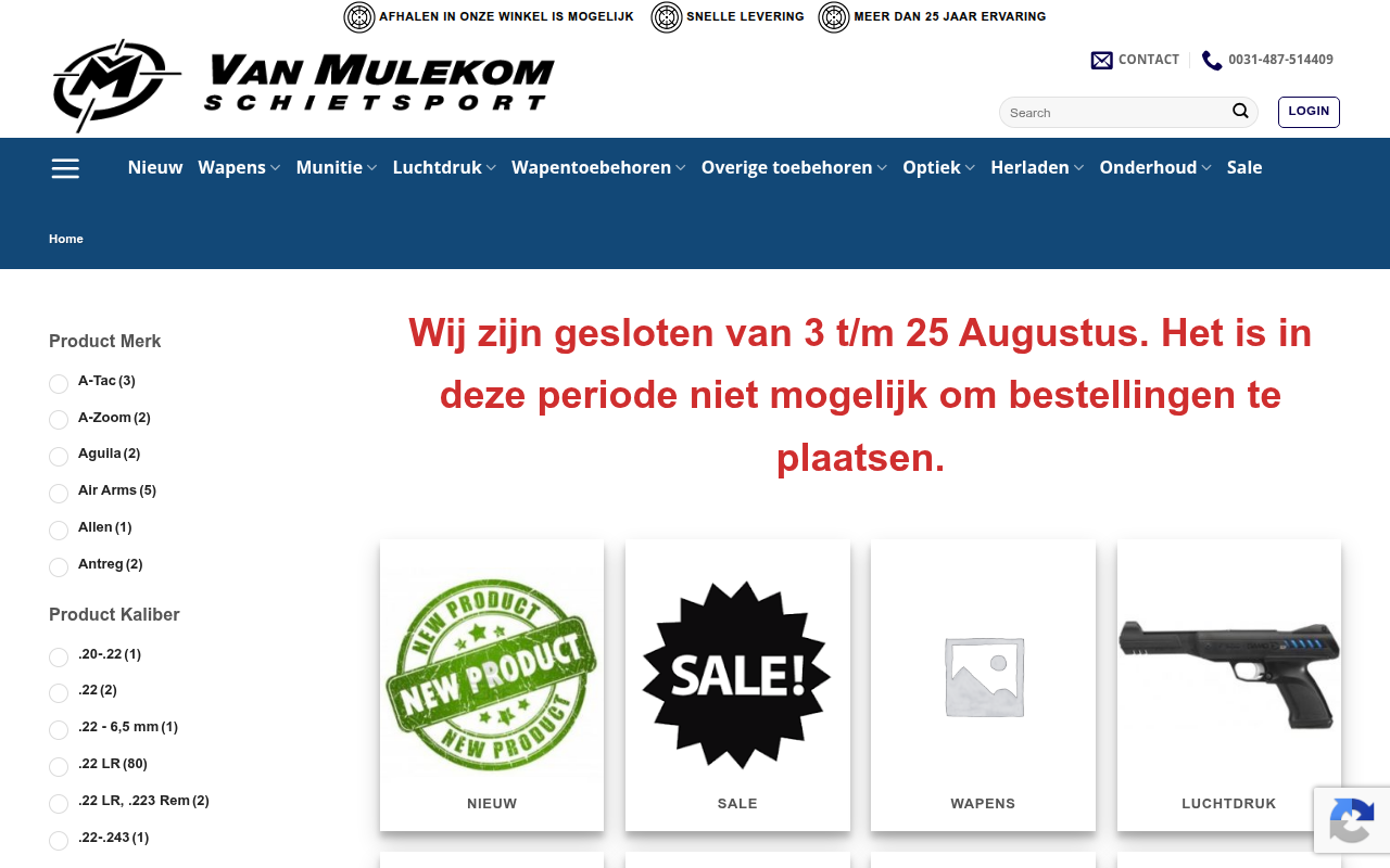 Screenshot van vanmulekom.com