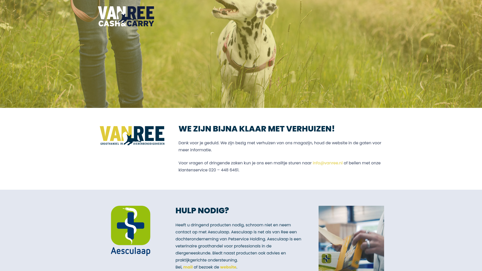 Screenshot van vanree.nl