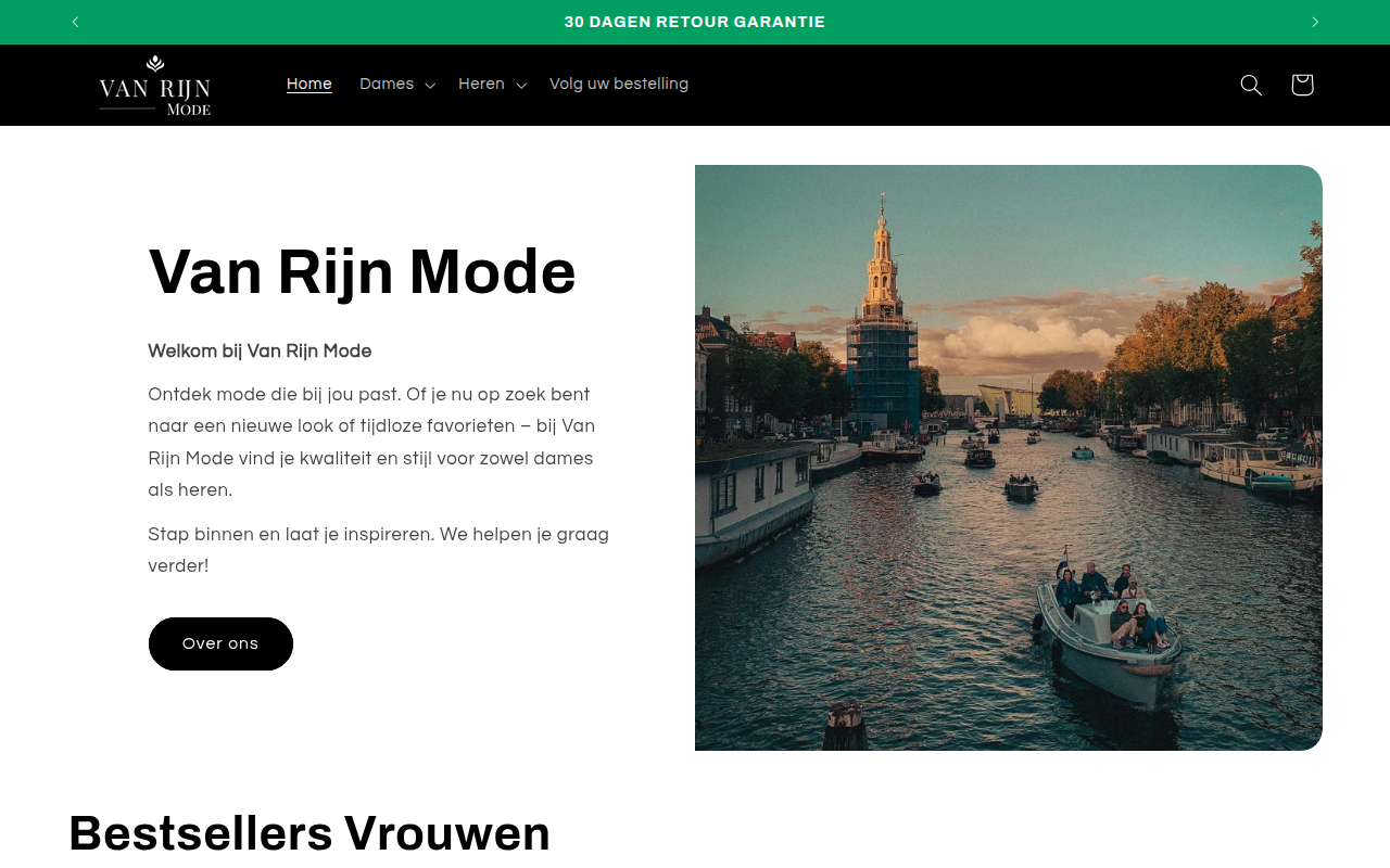 Screenshot van vanrijnmode.nl