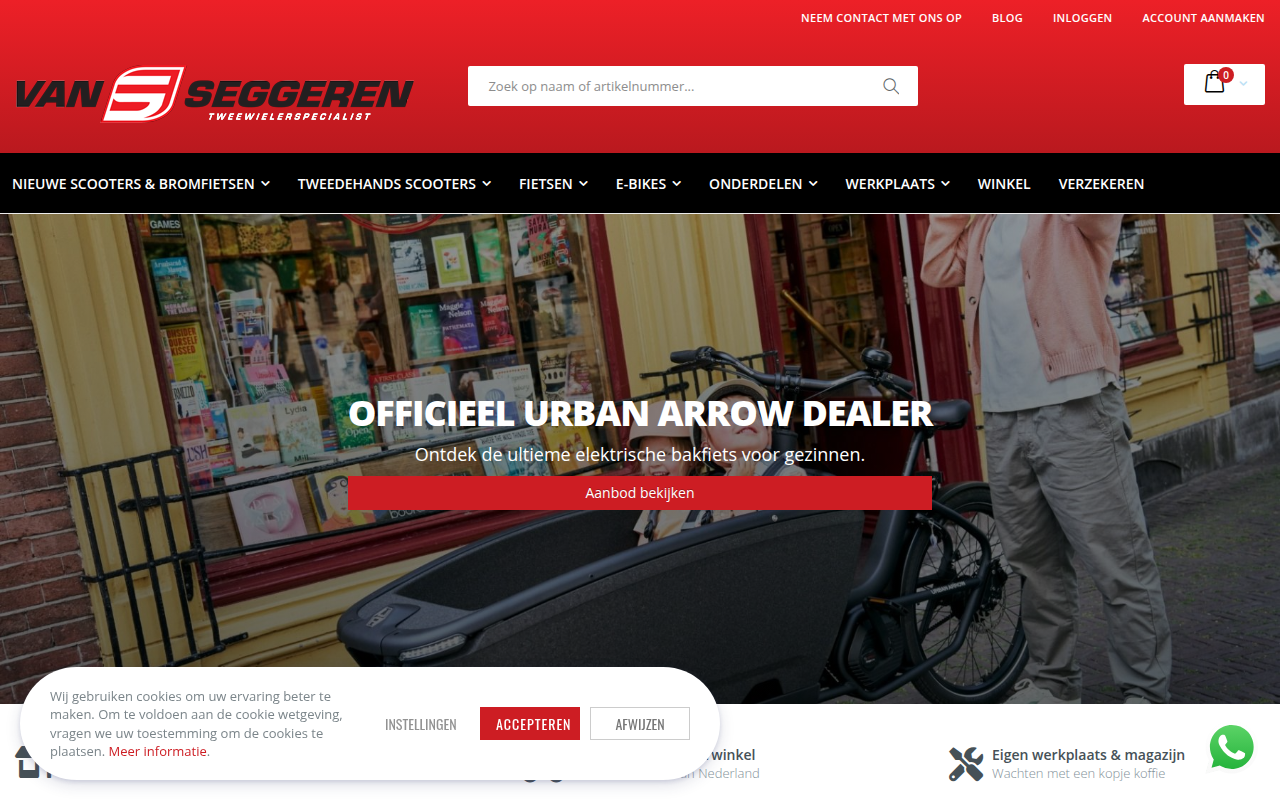 Screenshot van vanseggeren.nl