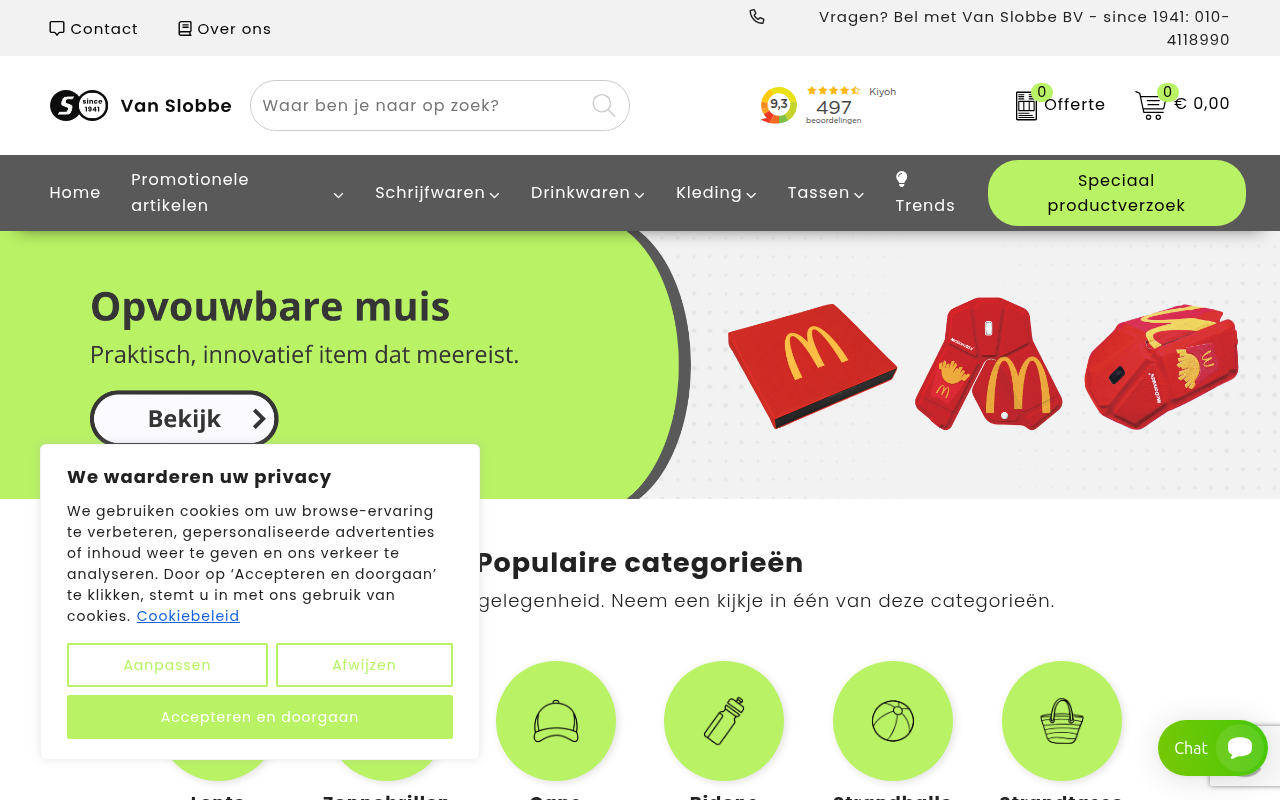 Screenshot van vanslobbe.nl