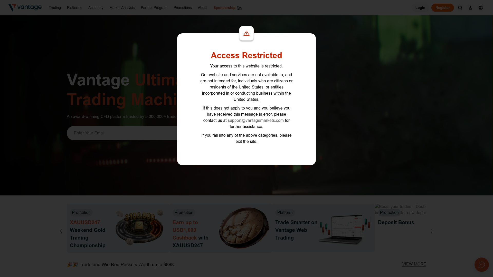 Screenshot van vantagemarkets.com