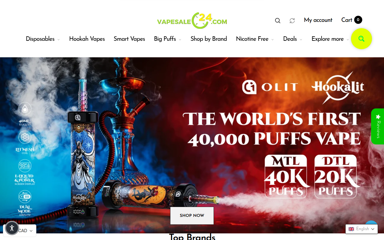 Screenshot van vapesale24.com
