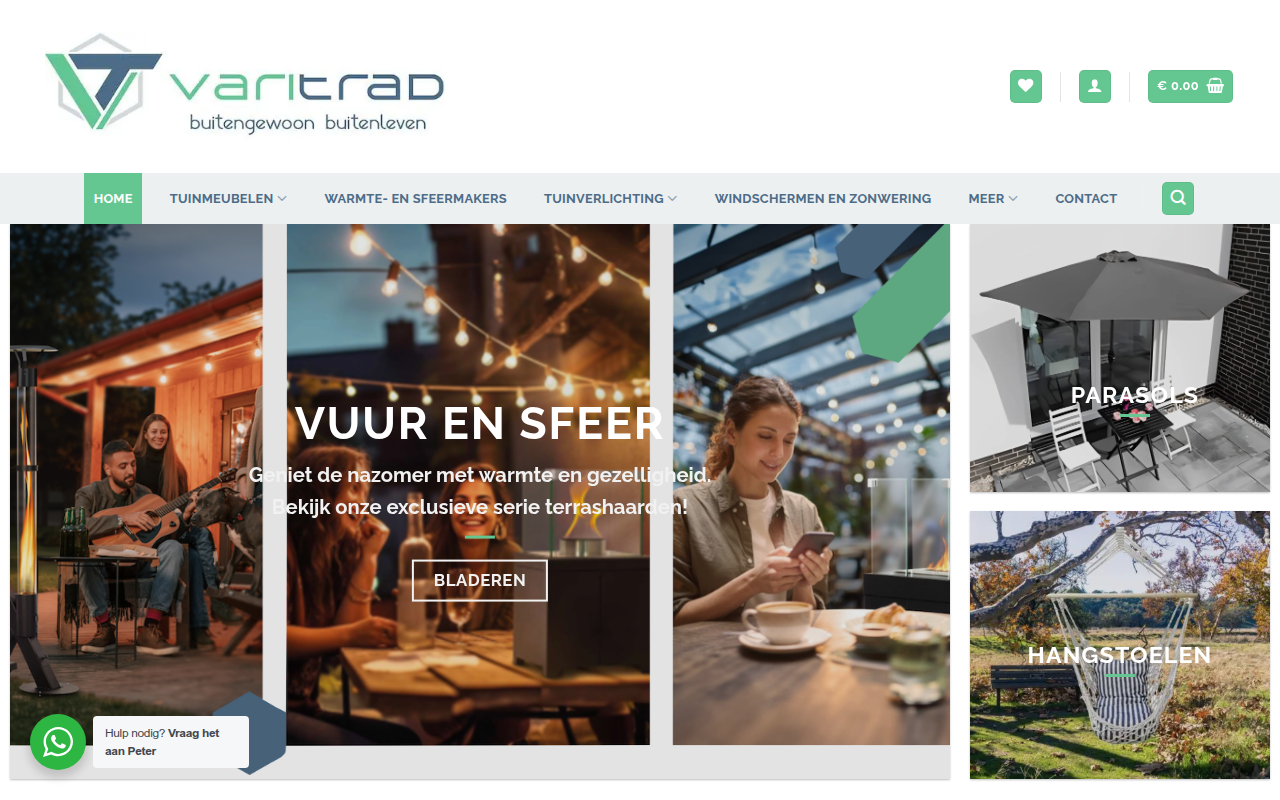 Screenshot van varitrad.nl
