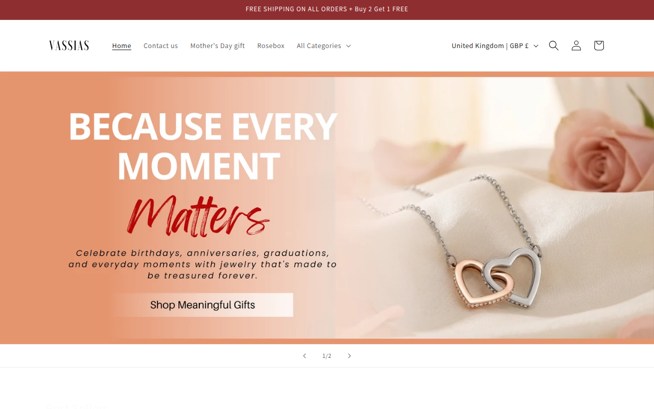 Screenshot van vassias.com