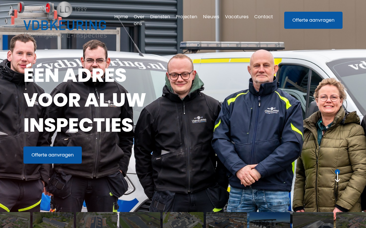 Screenshot van vdbkeuring.nl