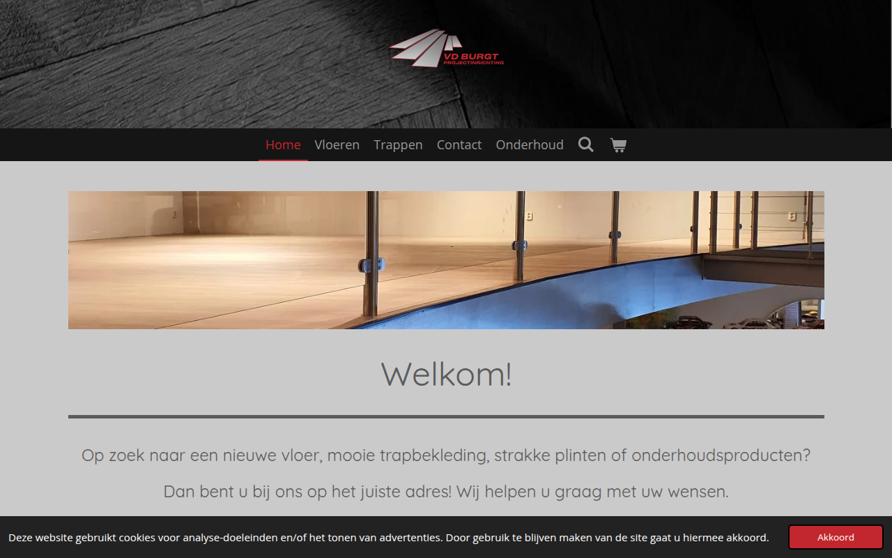 Screenshot van vdburgtprojectinrichting.nl