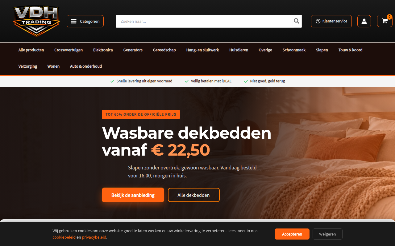 Screenshot van vdh-trading.nl