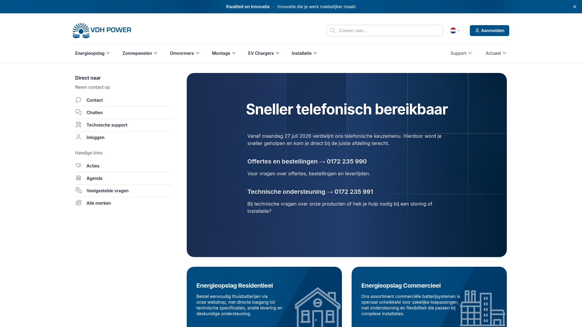 Screenshot van vdhpower.nl