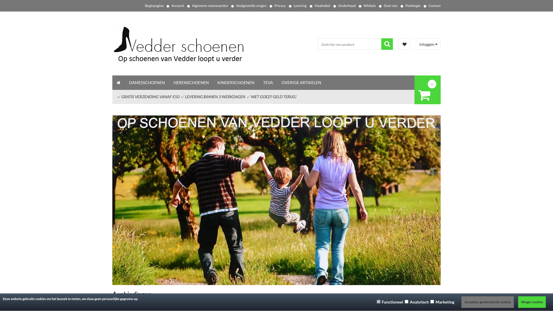 Screenshot van vedderschoenen.nl